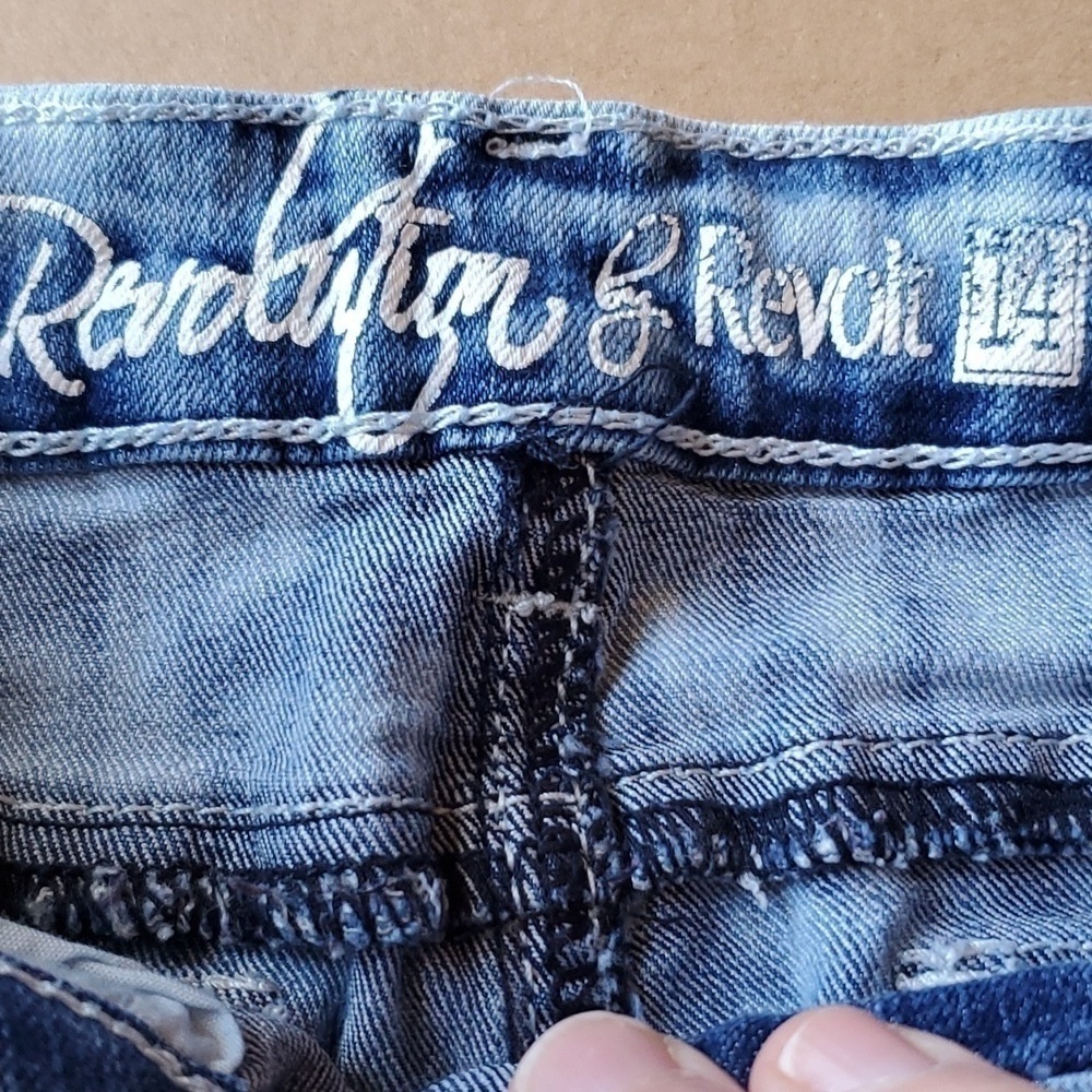 Revolution by Revolt distressed 5 pckt jewel studded denim shorts Girls… - Picture 7 of 10